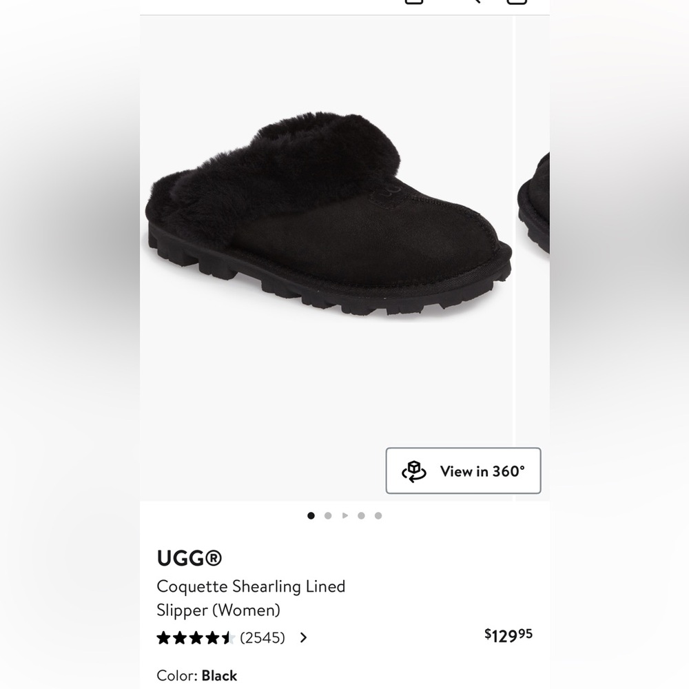 UGG Black Coquette Shearling Slipper